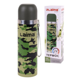 Термос LAIMA с узким горлом, 0,5 л, нержавеющая сталь, хаки, 601409