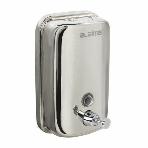 Дозатор для жидкого мыла LAIMA BASIC, 1 л, нержавеющая сталь, зеркальный, 601796 — фото 3