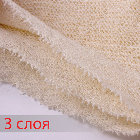 Тряпка для пола 60х80 см, трехслойная, нитепрошивная (НЕТКОЛ), 360 г/м2, светлая, 100% хлопок, LAIMA, 606632 — фото 3
