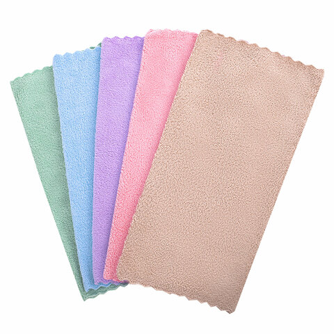 Салфетки из МИКРОФИБРЫ ПЛЮШЕВОЙ 30х30 см, КОМПЛЕКТ 10 шт., PASTEL, ассорти, 250 г/м2, LAIMA HOME, 608445 — фото 2