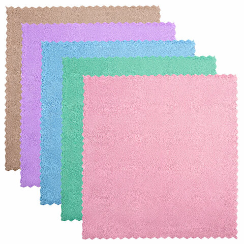 Салфетки из МИКРОФИБРЫ ПЛЮШЕВОЙ 30х30 см, КОМПЛЕКТ 10 шт., PASTEL, ассорти, 250 г/м2, LAIMA HOME, 608445 — фото 3