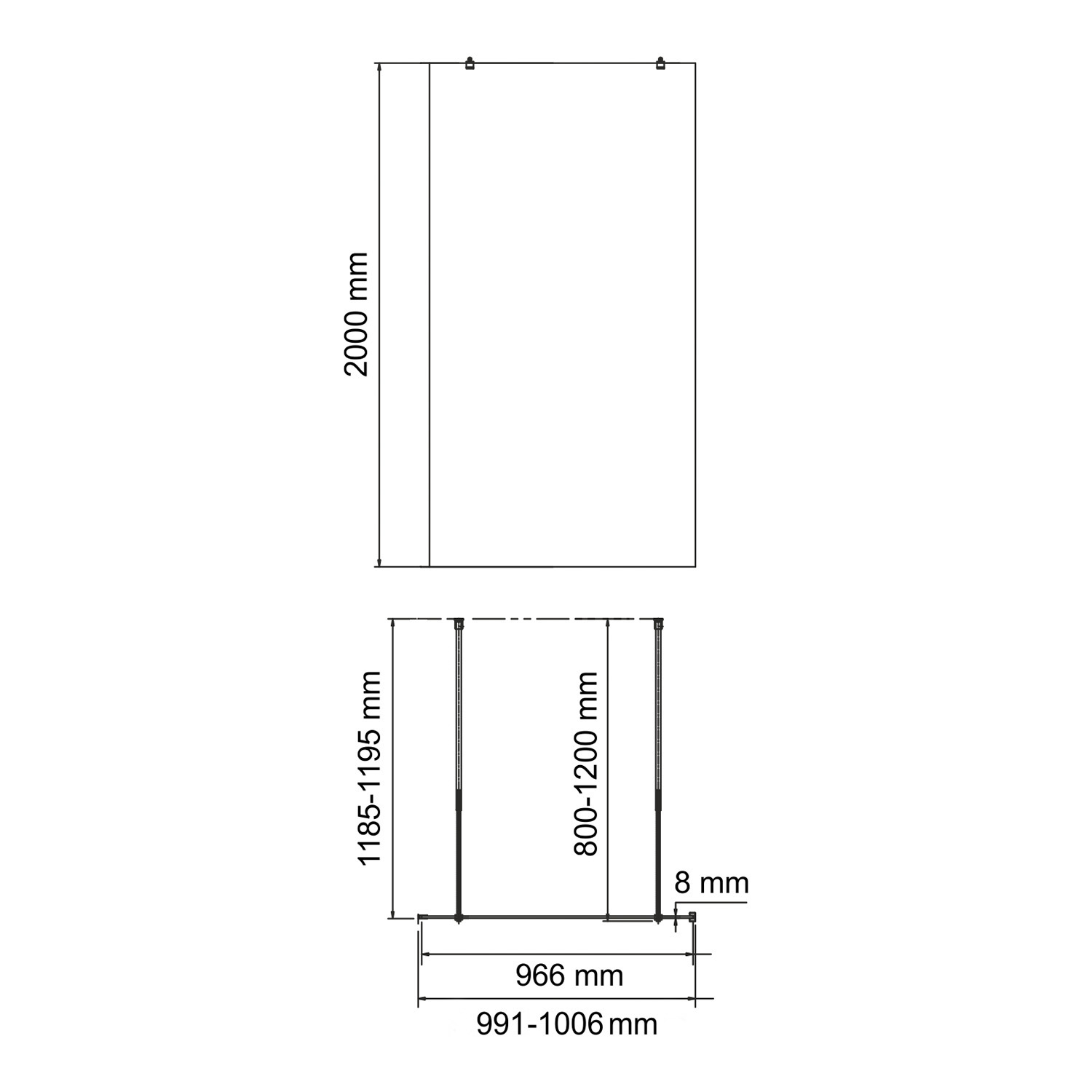 Фехте (Vechte) 60W44PG Душевая перегородка — фото 3