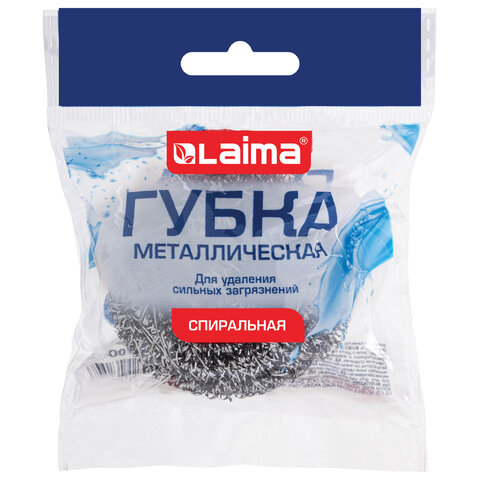 Губка (мочалка) металлическая спиральная 15 г, для посуды, гриля, плиты, LAIMA (ЛАЙМА), 700061 — фото 2
