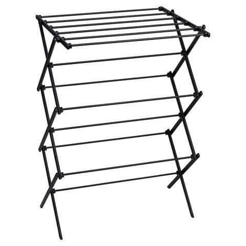 Сушилка напольная МИНИ для белья раскладная, 6 уровней, 10 метров, LAIMA HOME LADDER BLACK, 700473