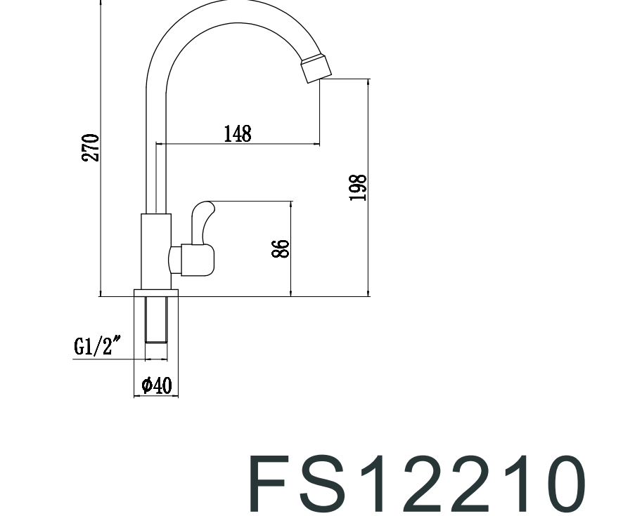 Смеситель на одну воду "моно" Fmark FS12210 — фото 2