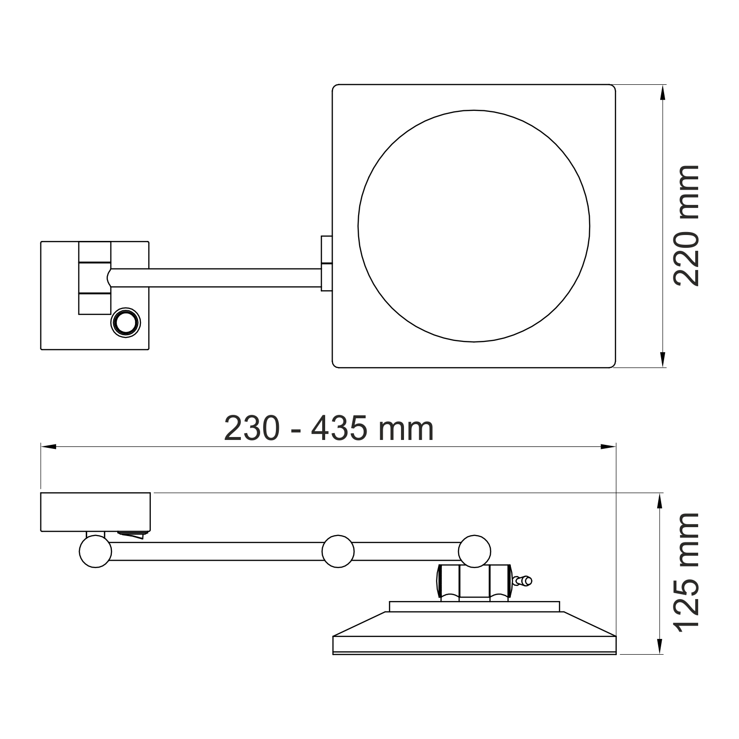 K-1008 Зеркало с LED-подсветкой, 3-х кратным увеличением — фото 3