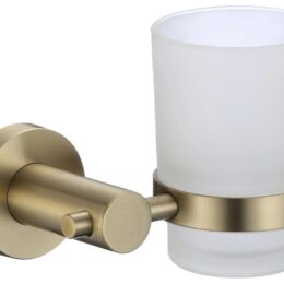 Стакан стеклянный с настенным держателем Savol S-005658C