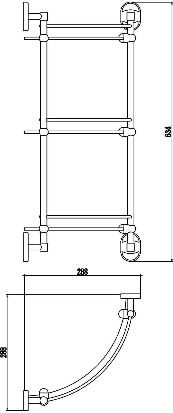 Полка угловая тройная (стеклянная) Savol S-007073-3 — фото 2