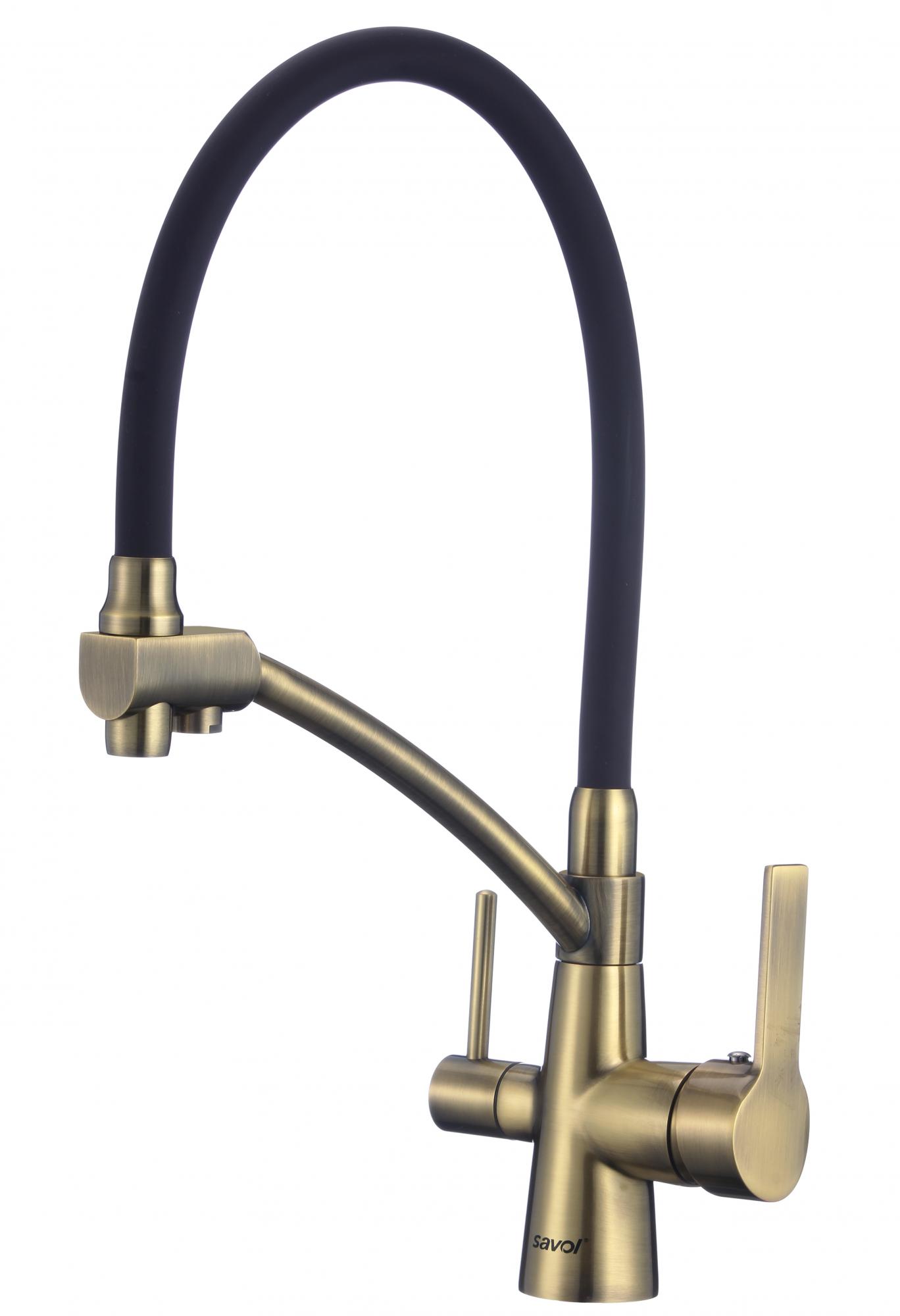 Смеситель для мойки бронзовый под фильтр Savol S-L1805C-01