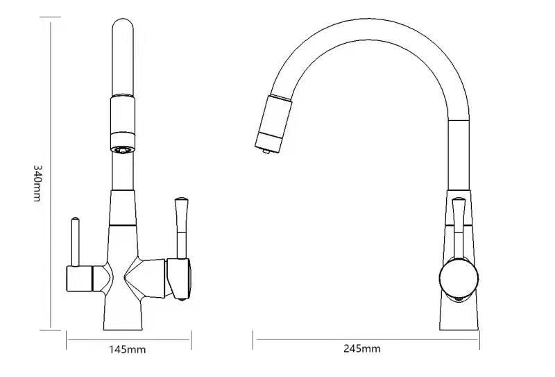 Смеситель для кухонной мойки под фильтр питьевой воды Savol S-L1806H-12 — фото 2