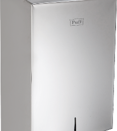 Диспенсер бумажных полотенец puff-5615, хром мат., антивандальный с ключом (для 2 пачек полотенец!)