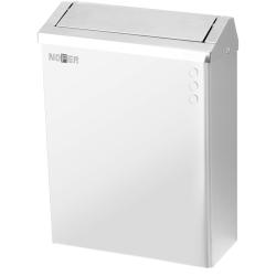 Контейнер для мусора настенный с крышкой push-open 23 л. нерж. сталь NOFER 14079.W белый