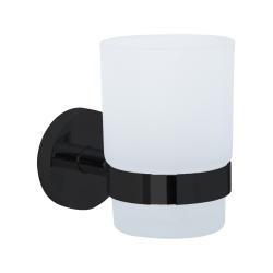 Стаканчик для зубных щеток стекло/нерж. сталь NIZA 16861.N чёрный